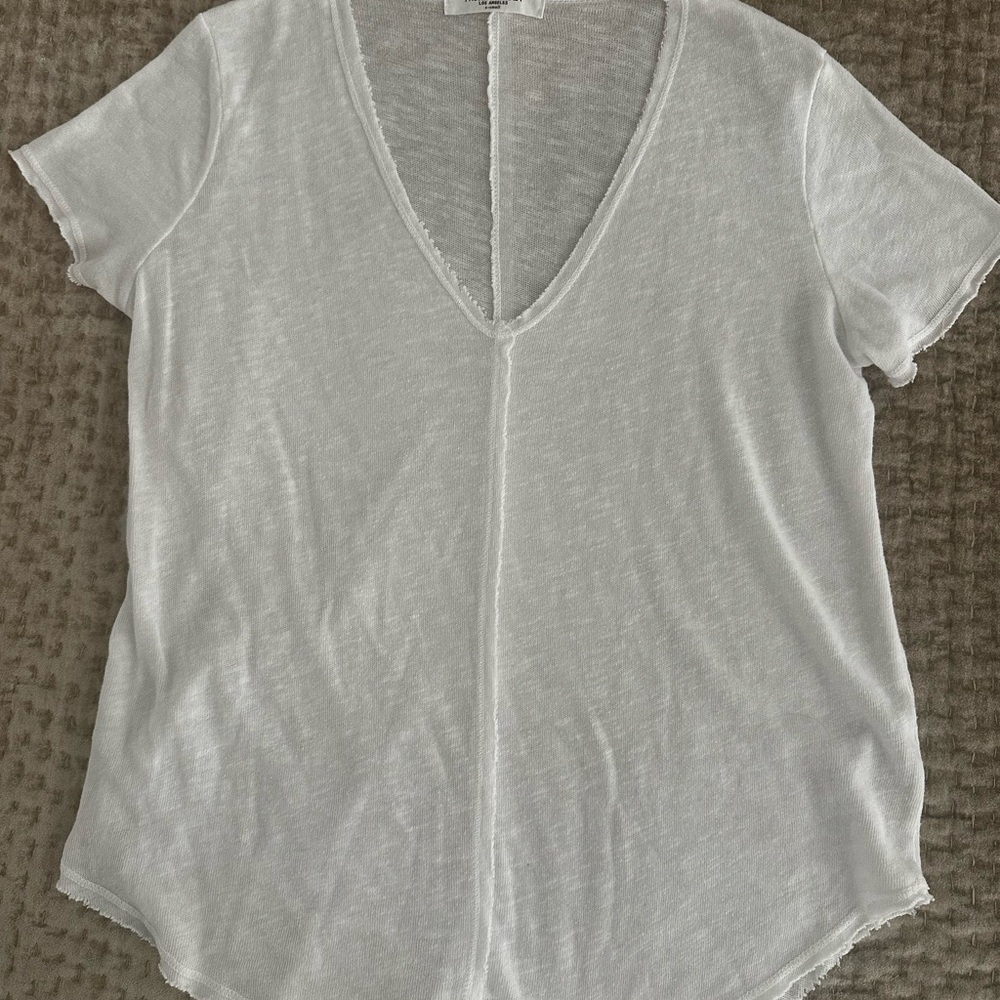 Project Social T White Short Sleeve V-Neck Tee